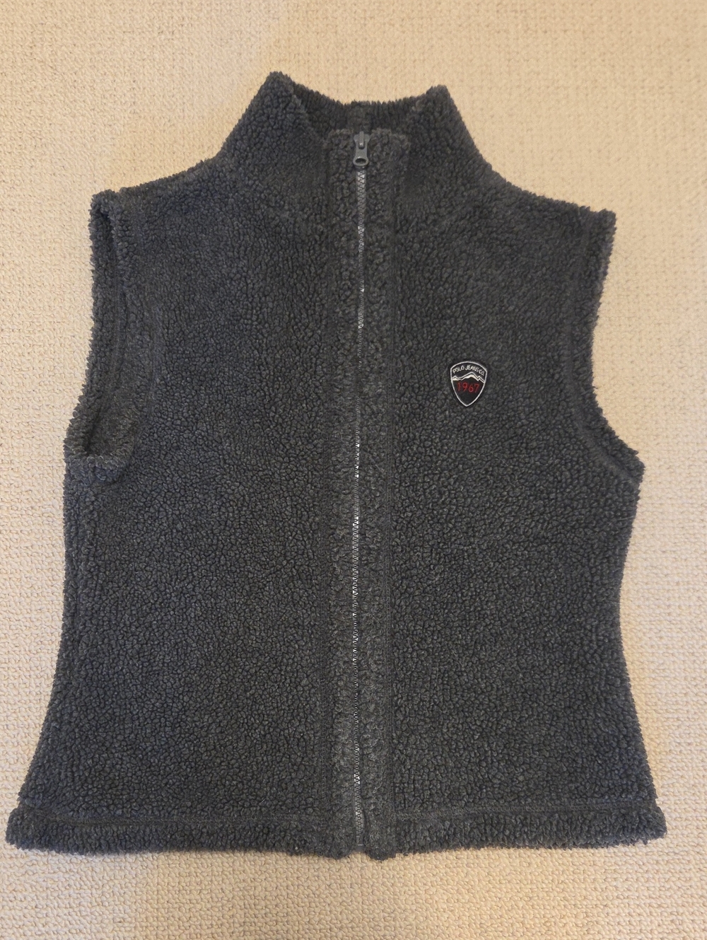 Woman Sherpa Fleece Vest - Charcoal Gray